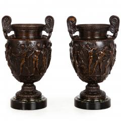 Pair of French Grand Tour Antique Bronze Townley Vases Urns circa 1870 - 4561852