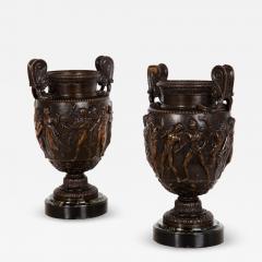 Pair of French Grand Tour Antique Bronze Townley Vases Urns circa 1870 - 4561954