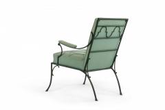 Pair of French Green Cushions Iron Arm Chairs - 1378639
