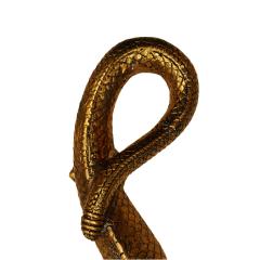Pair of French Handcrafted Brass Snake Door Pull Handles 1960s - 4747504