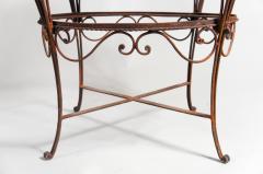 Pair of French Iron Tables with Marble Tops - 3803535