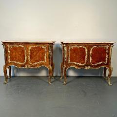 Pair of French Kingwood Bronze Mounted Commodes Chest of Drawers Nightstands - 3268625