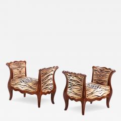 Pair of French Kingwood Louis XV Style Benches C 1890  - 4662228