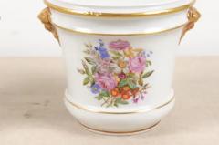Pair of French Late 18th Century Paris Porcelain Cachepots with Floral D cor - 3427077