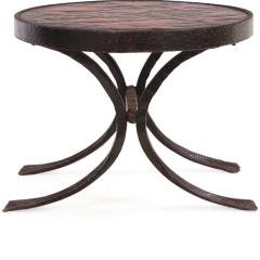 Pair of French Lava Stone and Wrought Iron Tables C 1970 - 4636354