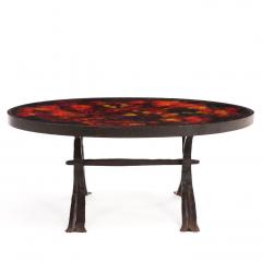 Pair of French Lava Stone and Wrought Iron Tables C 1970 - 4636358
