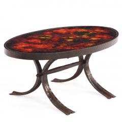 Pair of French Lava Stone and Wrought Iron Tables C 1970 - 4636360