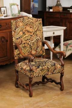 Pair of French Louis XIII Style 19th Century Os de Mouton Wooden Fauteuils - 3521503
