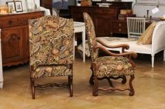 Pair of French Louis XIII Style 19th Century Os de Mouton Wooden Fauteuils - 3521623
