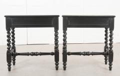 Pair of French Louis XIII Style Ebonized Side Tables - 1084962