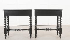 Pair of French Louis XIII Style Ebonized Side Tables - 1084964