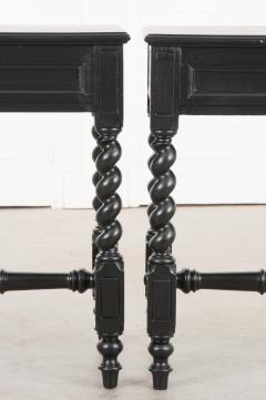 Pair of French Louis XIII Style Ebonized Side Tables - 1084968