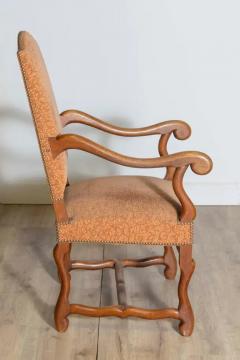 Pair of French Louis XIII Style Walnut Os de Mouton Chairs with Scrolling Arms - 3918555