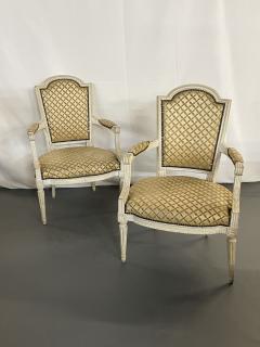 Pair of French Louis XIV Style Armchairs Fauteuils Maison Jansen Style Pegged - 3086110