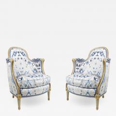 Pair of French Louis XV Berga Arm Chairs - 1407612