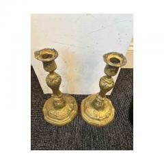 Pair of French Louis XV Bronze Candlesticks - 4669201