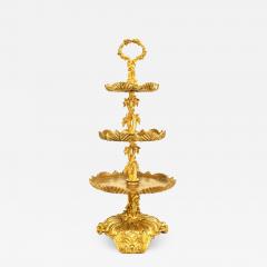 Pair of French Louis XV Bronze Dore 3 Tier Compotes - 4644052