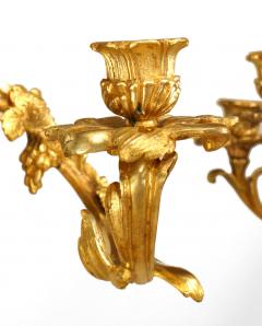 Pair of French Louis XV Bronze Dore Candelabras - 4201419