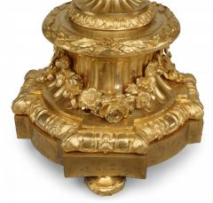 Pair of French Louis XV Bronze Dore Urn Candelabras - 4626362