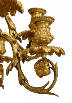 Pair of French Louis XV Bronze Dore Urn Candelabras - 4626363
