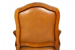 Pair of French Louis XV Carved Fauteuils Arm Chairs by Louis Cresson ca 1750 - 4583198