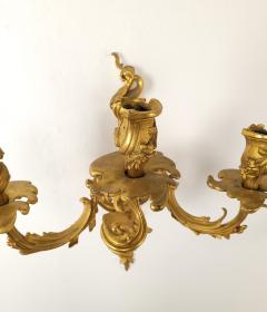 Pair of French Louis XV Gilt Bronze Ormolu Sconces circa 1740 - 3895115