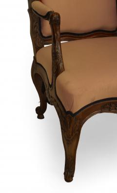 Pair of French Louis XV Pink Arm Chairs - 1403510