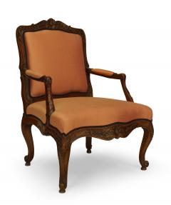 Pair of French Louis XV Pink Arm Chairs - 1403511