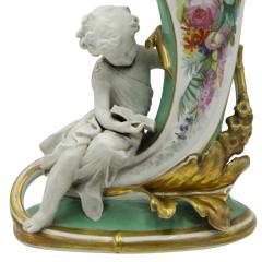 Pair of French Louis XV Porcelain Cornucopia Vases - 4201072