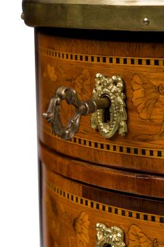 Pair of French Louis XV Round 3 Drawer Bedside Table - 4635471