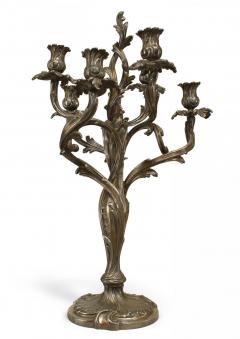 Pair of French Louis XV Silver Plate Candelabras - 4201313