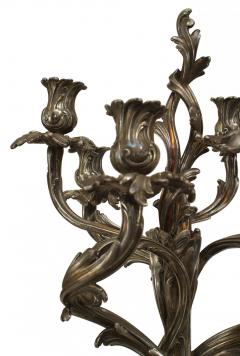 Pair of French Louis XV Silver Plate Candelabras - 4201314