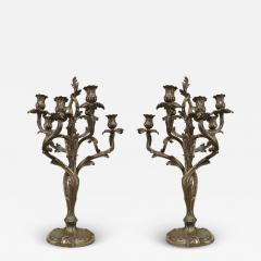 Pair of French Louis XV Silver Plate Candelabras - 4263213