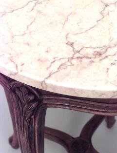 Pair of French Louis XV Small Walnut and Marble End Tables - 1437487