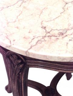 Pair of French Louis XV Small Walnut and Marble End Tables - 4655827