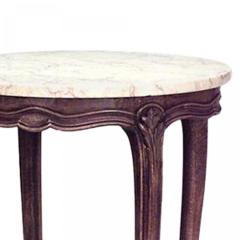 Pair of French Louis XV Small Walnut and Marble End Tables - 4655828