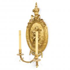 Pair of French Louis XV Style Bronze Dore Cupid Wall Sconces - 1398404