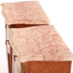 Pair of French Louis XV Style Bronze Mounted Marble Top Nightstands C 1950 - 4651656