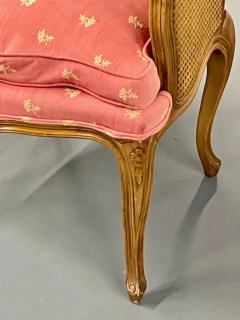 Pair of French Louis XV Style Cane Occasional Armchairs Wingbacks France - 2488755