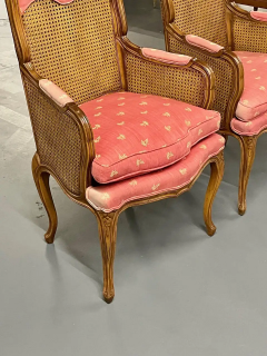 Pair of French Louis XV Style Cane Occasional Armchairs Wingbacks France - 2488762