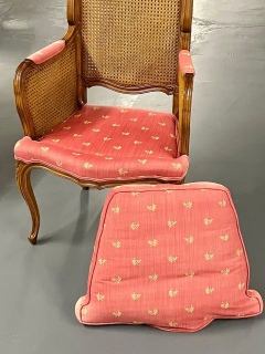 Pair of French Louis XV Style Cane Occasional Armchairs Wingbacks France - 2488771