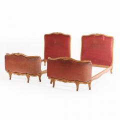 Pair of French Louis XV Style Carved Twin Beds C 1940 - 4244693
