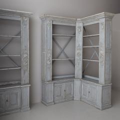 Pair of French Louis XV Style Corner Bookcases - 683699