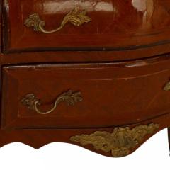 Pair of French Louis XV Style Fruitwood and Green Marble Bombe Bedside Tables - 4655552