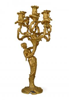 Pair of French Louis XV Style Gilt Bacchus Candelabras - 4628523