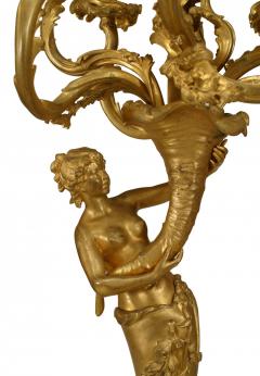 Pair of French Louis XV Style Gilt Bacchus Candelabras - 4628524