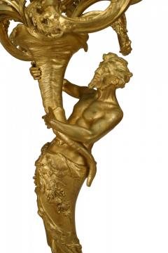 Pair of French Louis XV Style Gilt Bacchus Candelabras - 4628526