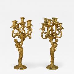 Pair of French Louis XV Style Gilt Bacchus Candelabras - 4630869
