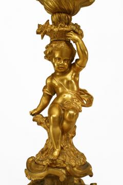 Pair of French Louis XV Style Gilt Bronze Cupid Candelabras - 4200296