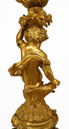 Pair of French Louis XV Style Gilt Bronze Cupid Candelabras - 4200300